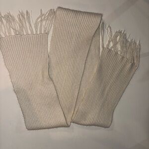 Cream Ribbed Knit Scarf - Very Soft